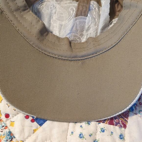 Leader L.O.G.A. Embellished Tan/Cream Distressed Fleur de lis Adjustable Cap - Picture 4 of 8